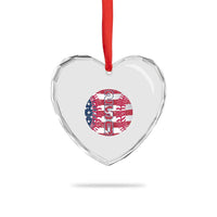 USA 250th Anniversary Baseball Heart Crystal Glass Ornament Patriotic Athlete Gift