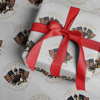 USA 250th Anniversary Wrapping Paper Roll Vintage Eagle US Flag Independence Day 4th July Patriotic