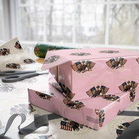 USA 250th Anniversary Wrapping Paper Roll Vintage Eagle US Flag Independence Day 4th July Patriotic