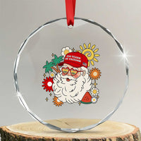 USA 250th Anniversary Santa Christmas In July Crystal Glass Ornament