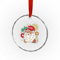 USA 250th Anniversary Santa Christmas In July Crystal Glass Ornament
