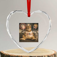 USA 250th Anniversary Statue of Liberty Heart Crystal Glass Ornament The Summer USA Turned 250