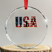 USA American Flag Basketball Crystal Glass Ornament For Sports Enthusiast TS02