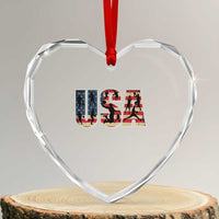 USA American Flag Basketball Heart Crystal Glass Ornament For Sports Enthusiast - Wonder Print Shop