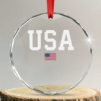 USA Crystal Glass Ornament Patriotic American Flag TS02