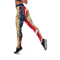 USA Eagle Statue of Liberty Leggings American Patriotic Spirit - Wonder Print Shop