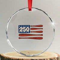 USA Flag Baseball Crystal Glass Ornament America 250th Anniversary Gift