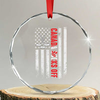 USA Flag Hockey Crystal Glass Ornament Funny Canada Sucks US EH American Flag TS02