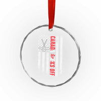 USA Flag Hockey Crystal Glass Ornament Funny Canada Sucks US EH American Flag TS02