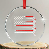 USA Flag Hockey Crystal Glass Ornament Patriotic Hockey Stick American Flags TS02