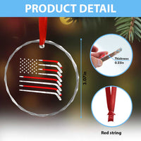 USA Flag Hockey Crystal Glass Ornament Patriotic Hockey Stick American Flags - Wonder Print Shop