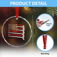 USA Flag Hockey Crystal Glass Ornament Patriotic Hockey Stick American Flags TS02