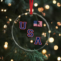 USA Flag Hockey Crystal Glass Ornament Patriotic Ice Hockey Team Fan Vintage Throwback - Wonder Print Shop