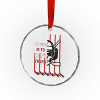 USA Flag Hockey Crystal Glass Ornament Skull Player My Goal Is To Deny Yours - Wonder Print Shop