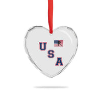 USA Flag Hockey Heart Crystal Glass Ornament Patriotic Ice Hockey Team Fan Vintage Throwback - Wonder Print Shop