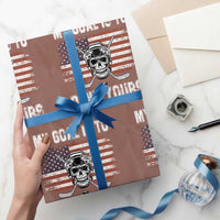 USA Flag Hockey Skull Wrapping Paper Roll My Goal Is To Deny Yours - Wonder Print Shop