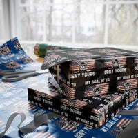 USA Flag Hockey Skull Wrapping Paper Roll My Goal Is To Deny Yours - Wonder Print Shop
