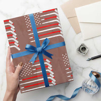 USA Flag Hockey Wrapping Paper Roll Patriotic Hockey Stick American Flags - Wonder Print Shop