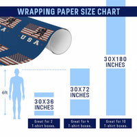 USA Flag Hockey Wrapping Paper Roll Patriotic Ice Hockey Player Retro Vintage - Wonder Print Shop