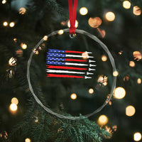 USA Flag Rocket Crystal Glass Ornament Patriotic Space Red White Blue 4th of July TS10