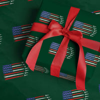 USA Flag Rocket Wrapping Paper Roll Patriotic Space Red White Blue 4th of July - Wonder Print Shop