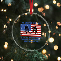USA Gold Medal Hockey Patriotic American Flag Crystal Glass Ornament The Only Ice I Like Champions