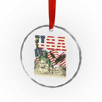 USA Legacy of Freedom Crystal Glass Ornament Patriotic Statue of Liberty Bald Eagle Mount Rushmore Graphic - Wonder Print Shop