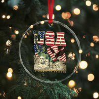 USA Legacy of Freedom Crystal Glass Ornament Patriotic Statue of Liberty Bald Eagle Mount Rushmore Graphic - Wonder Print Shop