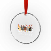 Сute Xmas Chickens Crystal Glass Ornament Farm Animals TS10