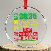 Vacation Jamaica 2025 Crystal Glass Ornament Matching Family Jamaica Squad - Wonder Print Shop