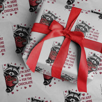 Valentine Racoon Trash Panda Wrapping Paper Roll I'm Just Here For The Chocolate