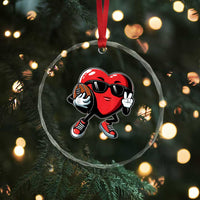Valentines Day Heart Playing Football Crystal Glass Ornament Cute Gift for Sports Lovers TS02