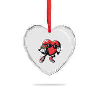 Valentines Day Heart Playing Football Heart Crystal Glass Ornament Cute Gift for Sports Lovers - Wonder Print Shop