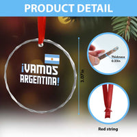 Vamos Argentina Crystal Glass Ornament Sol De May Argentinian Flag National Pride
