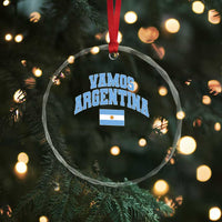Vamos Argentina Football Throwback Design Crystal Glass Ornament Vintage Argentinian Flag
