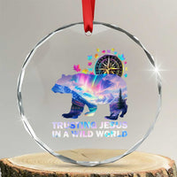VBS 2025 Adventure Bear Crystal Glass Ornament Trusting Jesus In A Wild World Northen Lights TS02