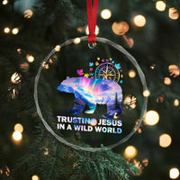 VBS 2025 Adventure Bear Crystal Glass Ornament Trusting Jesus In A Wild World Northen Lights - Wonder Print Shop