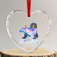 VBS 2025 Adventure Bear Heart Crystal Glass Ornament Trusting Jesus In A Wild World Northen Lights - Wonder Print Shop