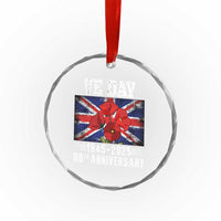 VE Day 80th Anniversary Crystal Glass Ornament 2025 Celebration Union Flag Poppies WWII Remembrance TS02