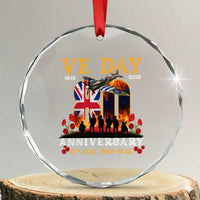 VE Day 80th Anniversary Crystal Glass Ornament 2025 Celebration Union Flag WWII Remembrance TS02