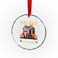 VE Day 80th Anniversary Crystal Glass Ornament 2025 Celebration Union Flag WWII Remembrance TS02