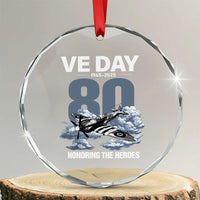 VE Day 80th Anniversary Crystal Glass Ornament 2025 Celebration WWII Remembrance Retro TS02