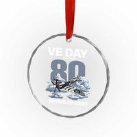 VE Day 80th Anniversary Crystal Glass Ornament 2025 Celebration WWII Remembrance Retro - Wonder Print Shop