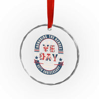 VE Day 80th Anniversary Crystal Glass Ornament 2025 Patriotic WWII Remembrance Vintage - Wonder Print Shop