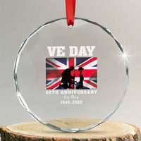 VE Day 80th Anniversary Crystal Glass Ornament Victory in Europe Union Flag WWII Remembrance TS02