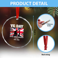 VE Day 80th Anniversary Crystal Glass Ornament Victory in Europe Union Flag WWII Remembrance TS02