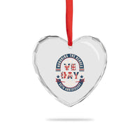 VE Day 80th Anniversary Heart Crystal Glass Ornament 2025 Patriotic WWII Remembrance Vintage - Wonder Print Shop