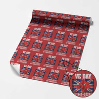 VE Day 80th Anniversary Wrapping Paper Roll 2025 Celebration Union Flag Poppies WWII Remembrance - Wonder Print Shop