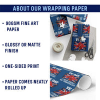 VE Day 80th Anniversary Wrapping Paper Roll 2025 Celebration Union Flag Poppies WWII Remembrance - Wonder Print Shop