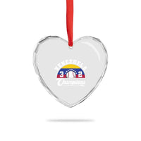Venezuela 2026 Champions Heart Crystal Glass Ornament Baseball Patriotic Pride